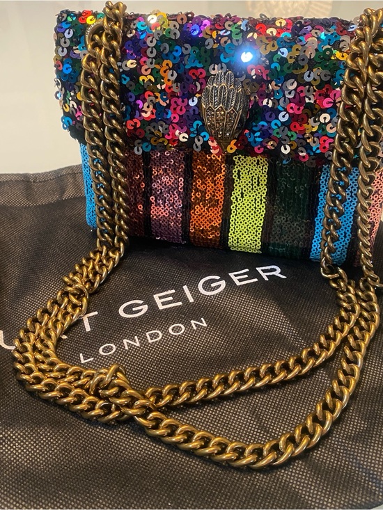 Kurt Geiger Handbags - EUC Kurt Geiger London Mini Kensington Rainbow Sequin Crossbody Bag Dustbag